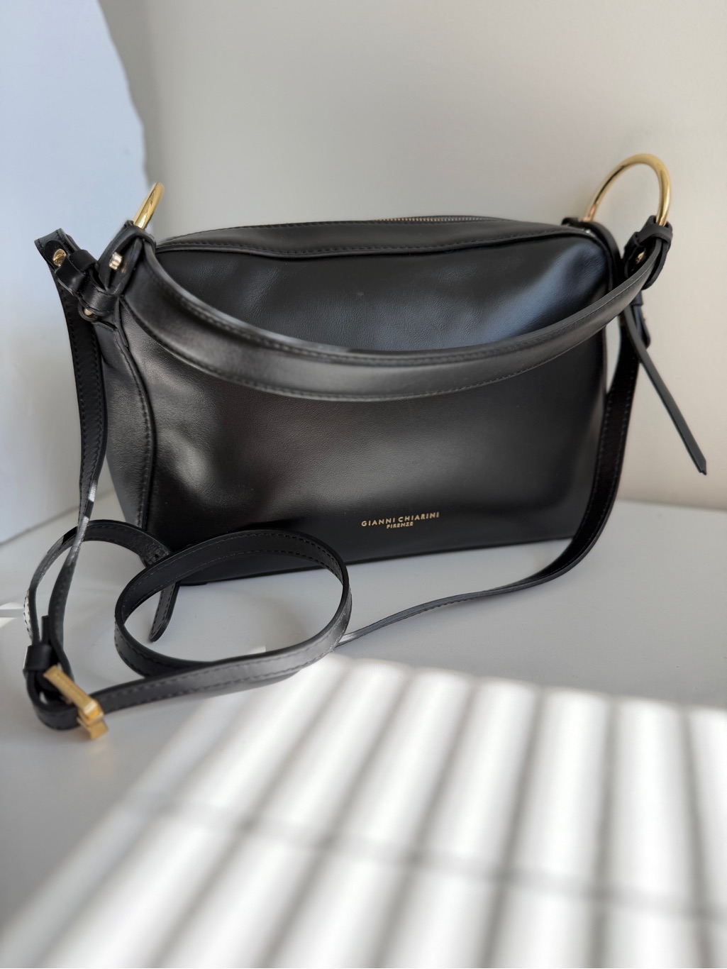 Gianni Chiarini Firenze Black Calf Skin Dalia Camera Bag